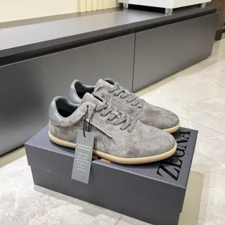 Zegna Gray Suede Lifestyle Sneakers