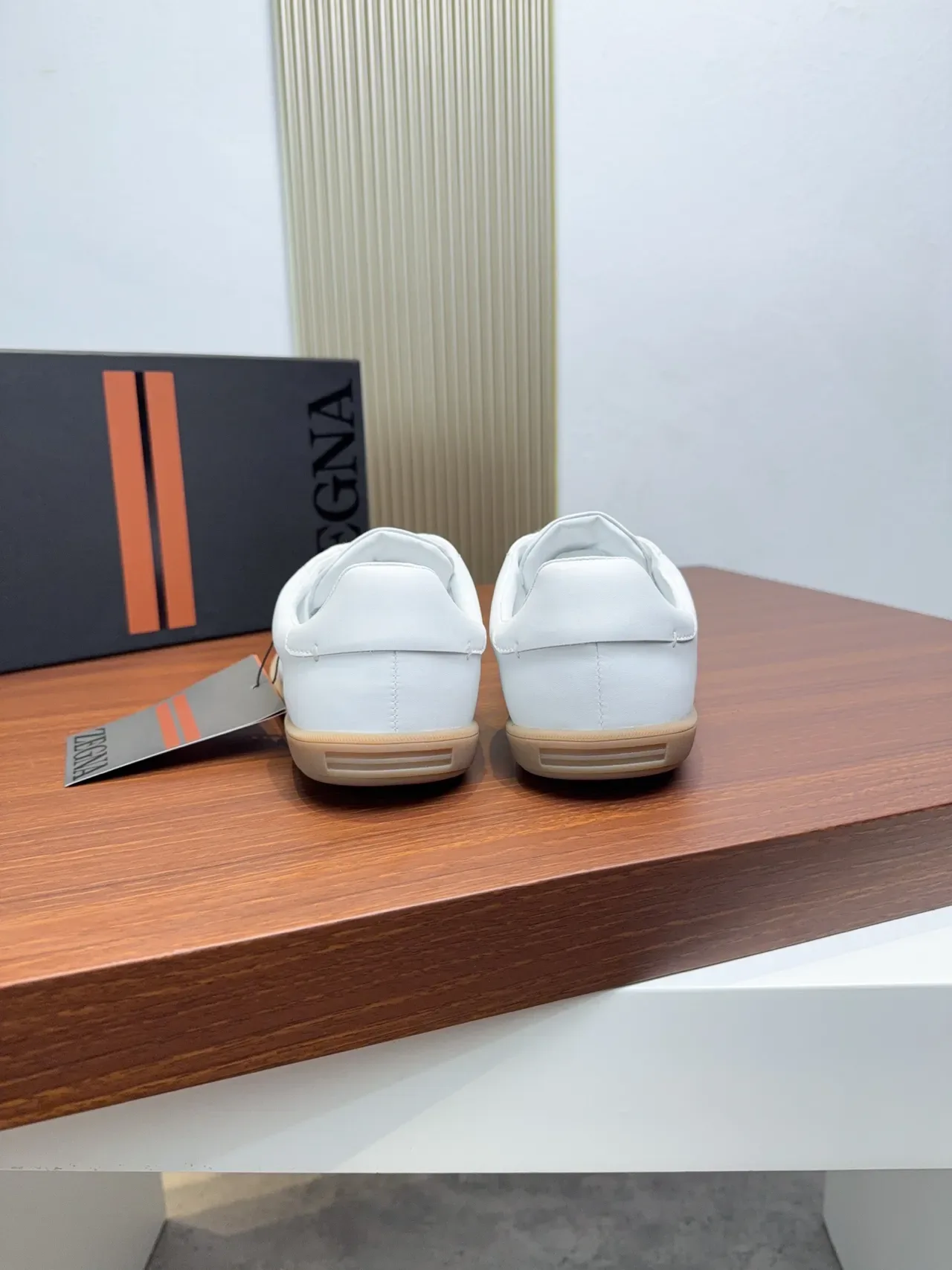 Zegna Sneakers Lifestyle Blancs Beiges Cuir Supérieur Semelle Gomme Rubber 3
