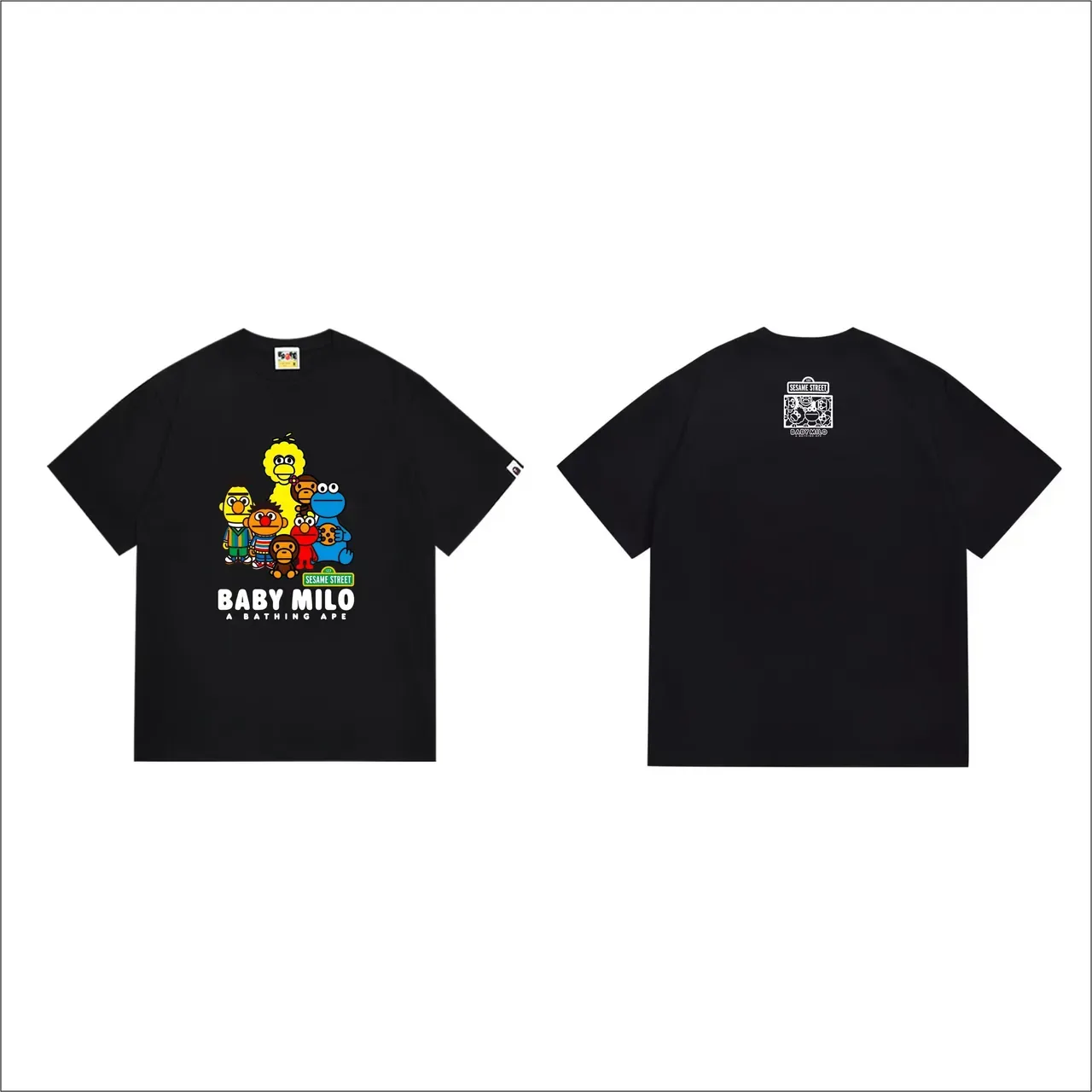 Camiseta negra A Bathing Ape Baby Milo colaboración Sesame Street 5