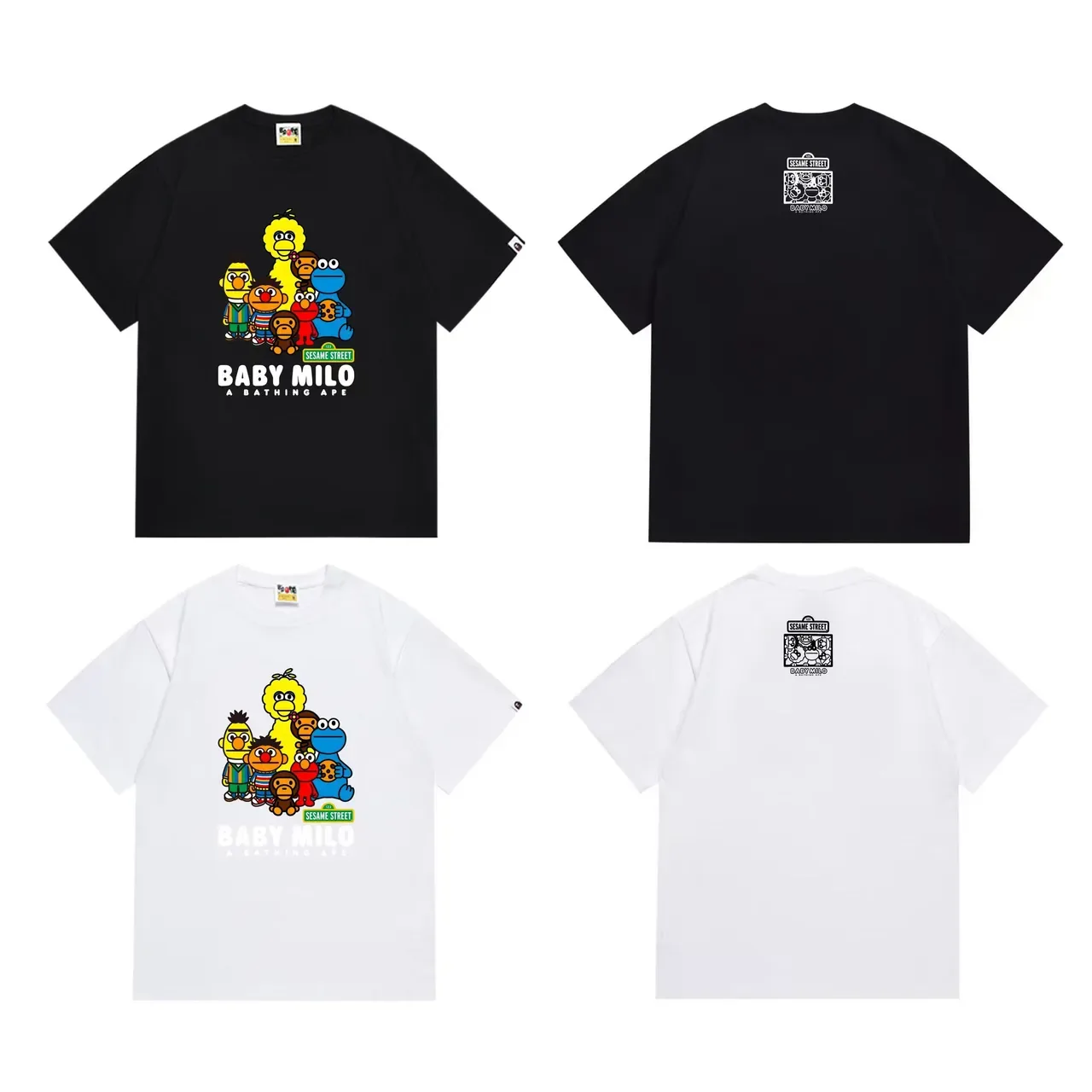 Camiseta negra A Bathing Ape Baby Milo colaboración Sesame Street 7