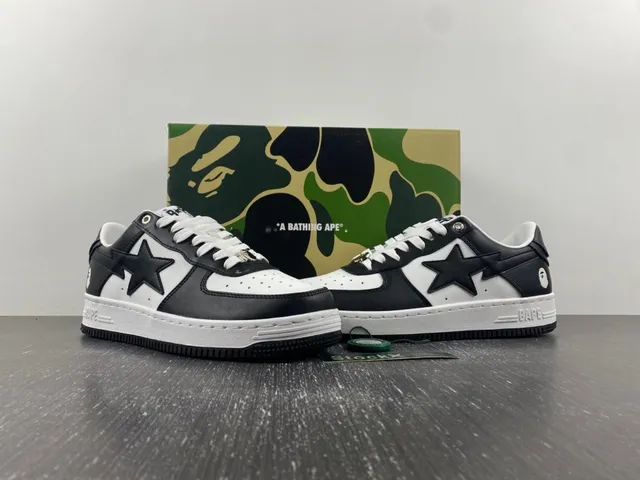 A Bathing Ape BAPE STA Black White Star Lifestyle Sneakers 13