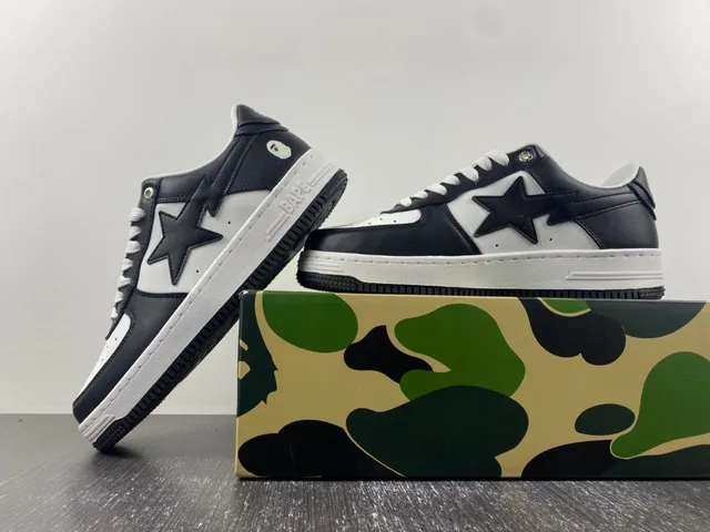 A Bathing Ape BAPE STA Black White Star Lifestyle Sneakers 14
