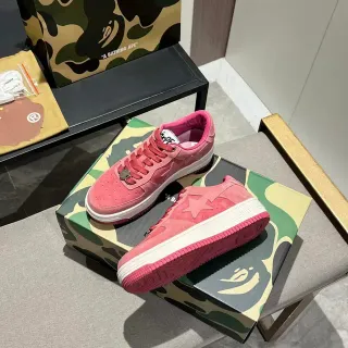A Bathing Ape BAPE STA Pink Suede Lifestyle Sneakers