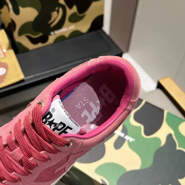 A Bathing Ape BAPE STA Pink Suede Lifestyle Sneakers 2