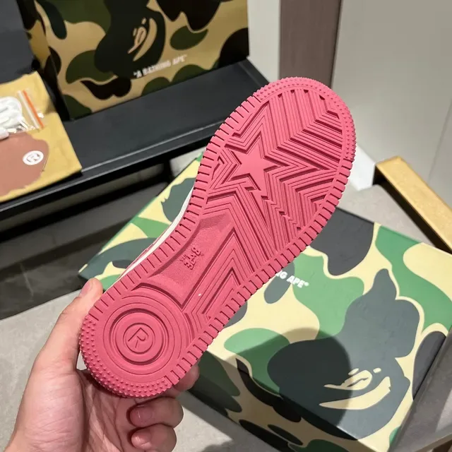 A Bathing Ape BAPE STA Pink Suede Lifestyle Sneakers 3