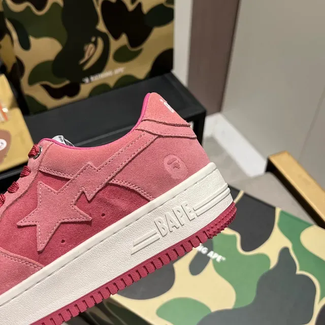 A Bathing Ape BAPE STA Pink Suede Lifestyle Sneakers 4