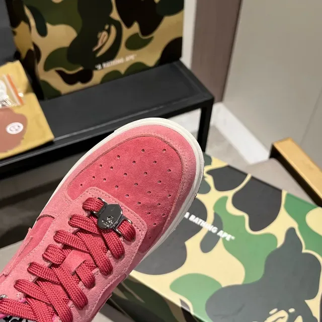 A Bathing Ape BAPE STA Pink Suede Lifestyle Sneakers 5