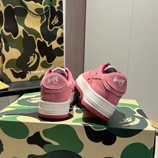 A Bathing Ape BAPE STA Pink Suede Lifestyle Sneakers 6