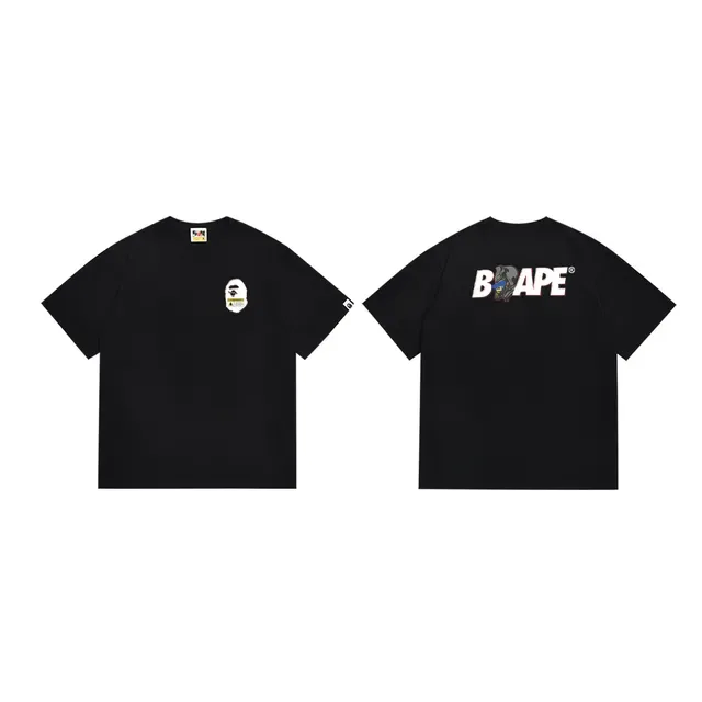 تي شيرت أسود بطباعة جرافيك A Bathing Ape 4