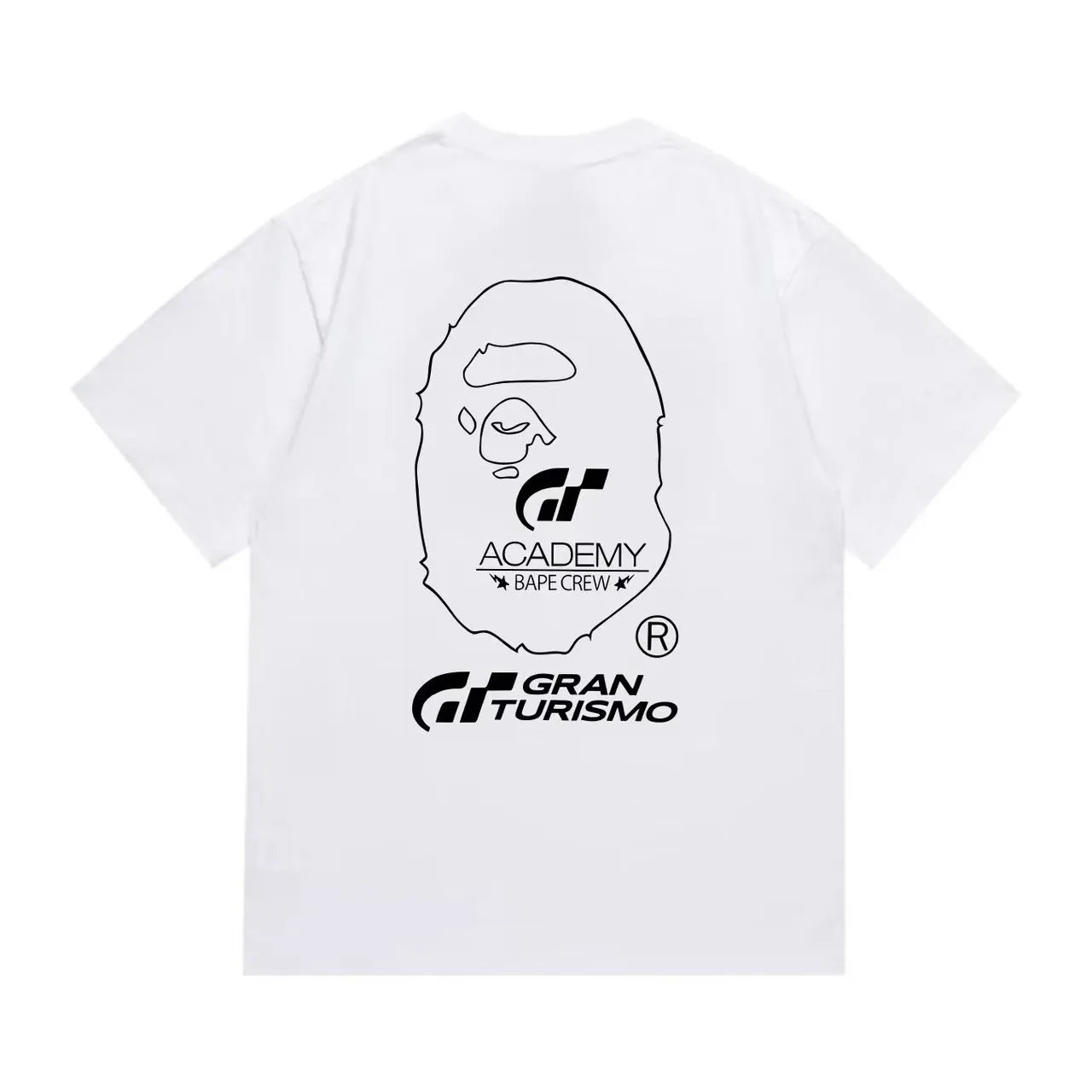 A Bathing Ape GT Collaboration Graphic Print Black Red Stripe T-Shirt 2