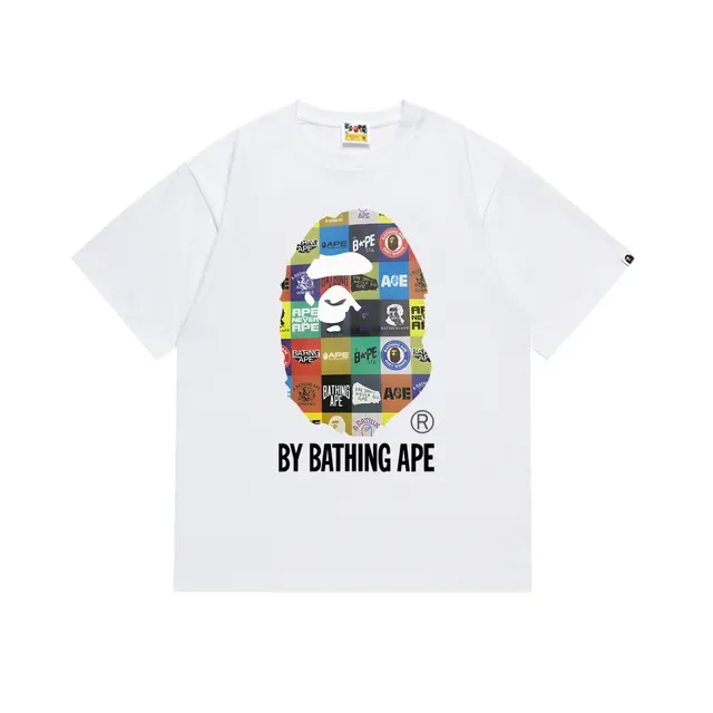 Camiseta negra A Bathing Ape multi logo con estampado de cabeza de mono 5