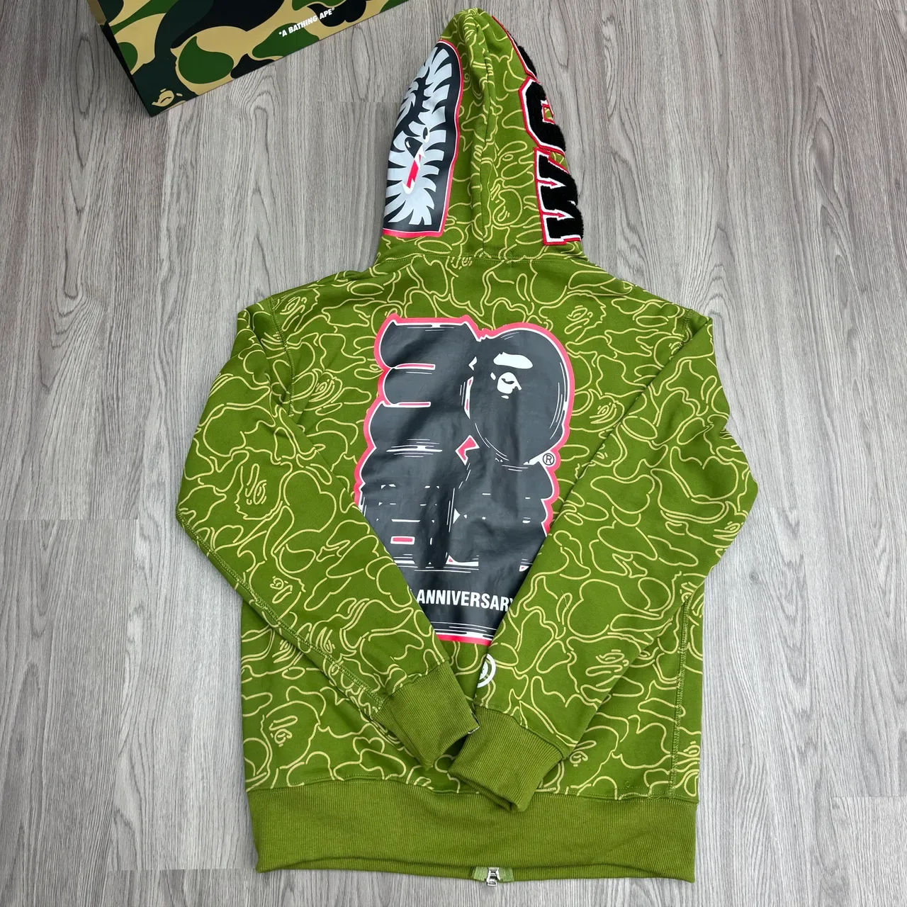 A Bathing Ape Shark Red Navy हودي كامل السحاب 3