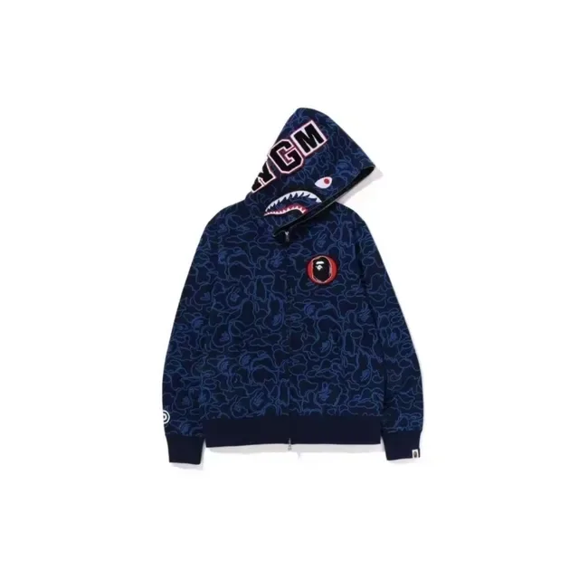 A Bathing Ape Shark Red Navy हودي كامل السحاب 5