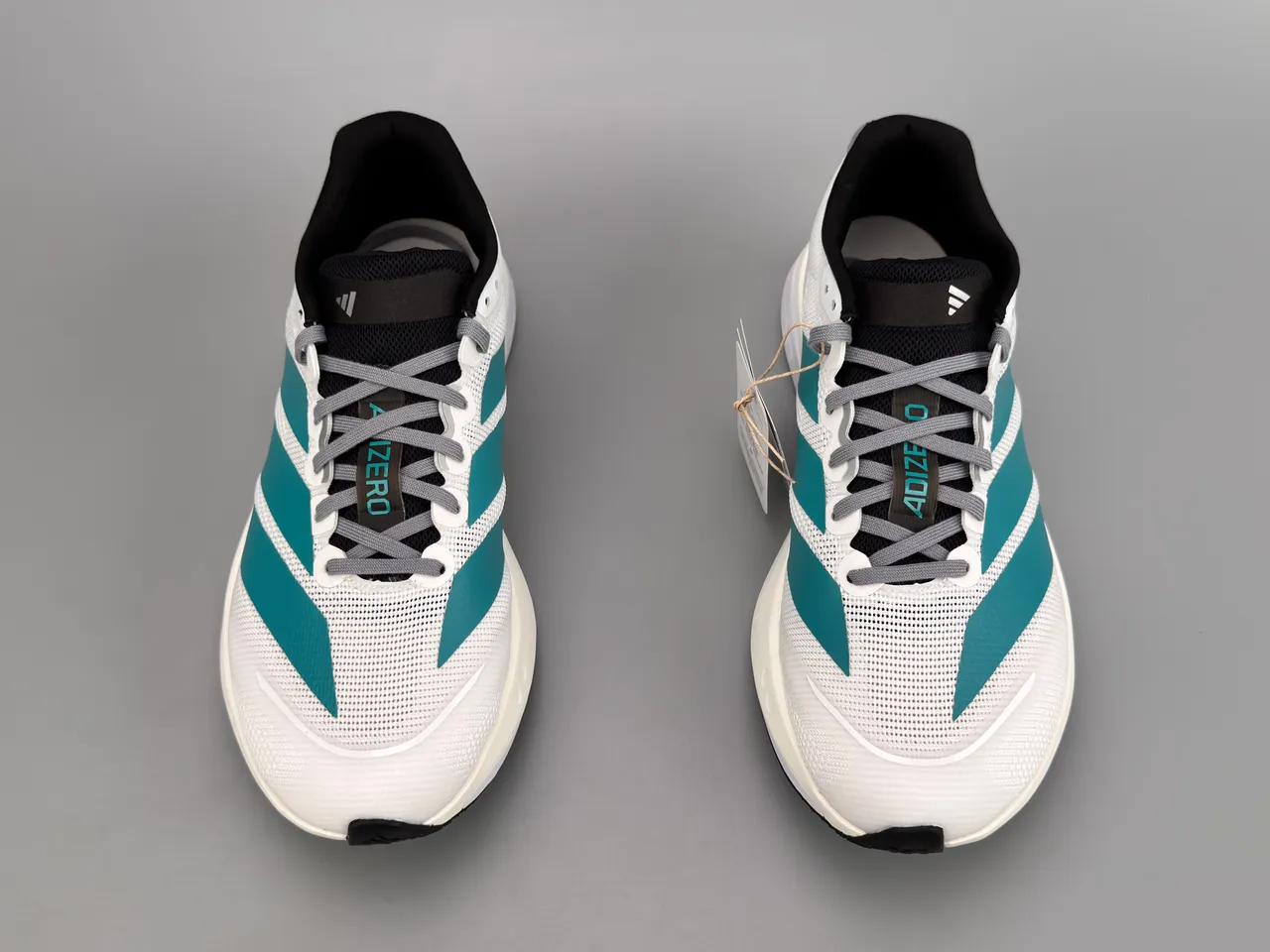 Adidas Adizero Boston 13 White Teal Running Shoes 9