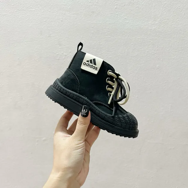 Adidas Black Padded Collar Lace-Up Children's Work Boots 6