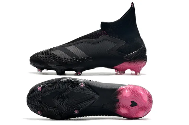 Adidas Chaussures de football Noir Rose avec coupe haute, collet d'ajustement chaussette, pods d'adhérence texturisés à l'avant-pied, surface ferme 2