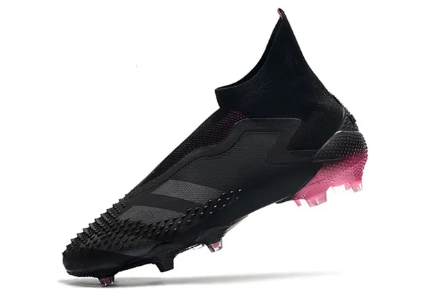 Adidas Chaussures de football Noir Rose avec coupe haute, collet d'ajustement chaussette, pods d'adhérence texturisés à l'avant-pied, surface ferme 4