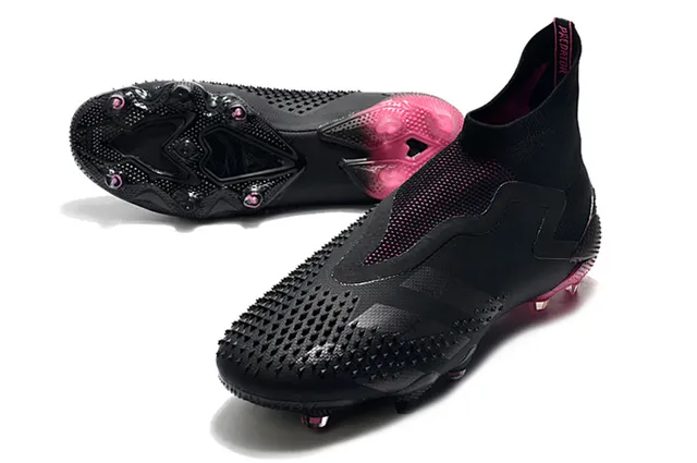 Adidas Chaussures de football Noir Rose avec coupe haute, collet d'ajustement chaussette, pods d'adhérence texturisés à l'avant-pied, surface ferme 6