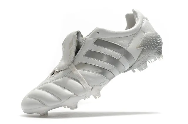 Adidas Black Quilted Leather Upper Laceless Strap Closure Firm-Ground Soccer Shoes 8