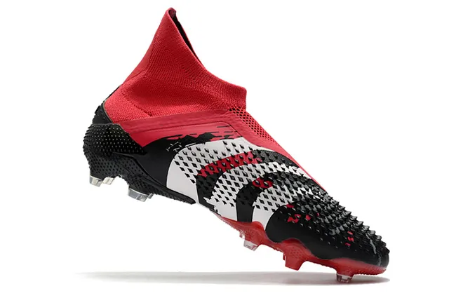 Adidas Black Silver High-Cut Sock-Fit Collar Cracked-Texture Synthetic Overlays Firm-Ground Soccer Shoes 10