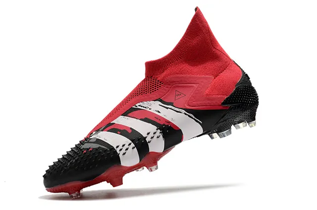 Adidas Black Silver High-Cut Sock-Fit Collar Cracked-Texture Synthetic Overlays Firm-Ground Soccer Shoes 11