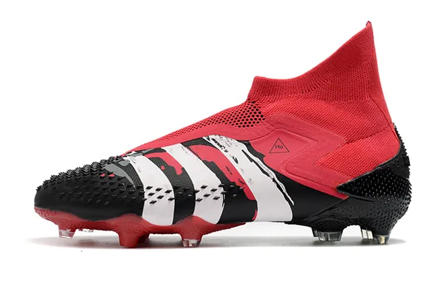 Adidas Black Silver High-Cut Sock-Fit Collar Cracked-Texture Synthetic Overlays Firm-Ground Soccer Shoes 12