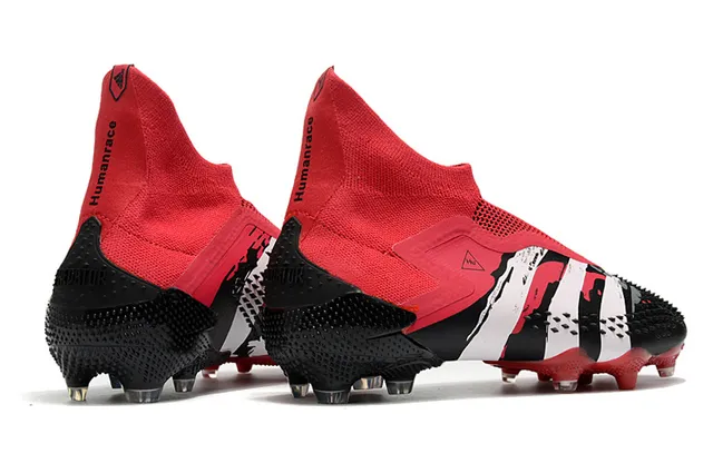 Adidas Black Silver High-Cut Sock-Fit Collar Cracked-Texture Synthetic Overlays Firm-Ground Soccer Shoes 14