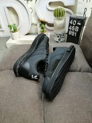 Adidas কালো সাদা লো-টপ চামড়া মতো উপর লাইফস্টাইল স্নিকার 6