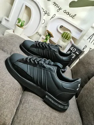 Adidas কালো সাদা লো-টপ চামড়া মতো উপর লাইফস্টাইল স্নিকার 7