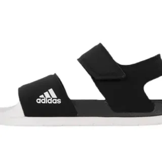 Adidas أسود وأبيض حزامين فيلكرو كاجوال صندل