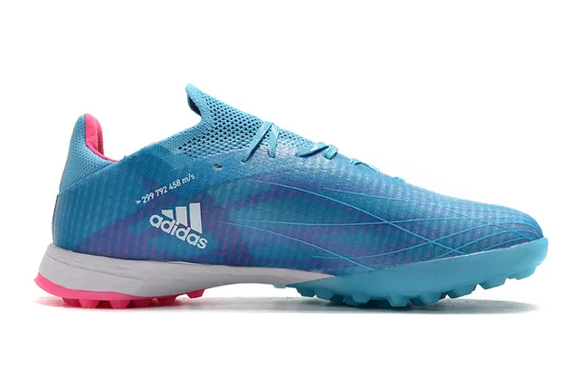 Adidas Blue Pink Knit Upper Asymmetric Lacing Turf Soccer Shoes 7