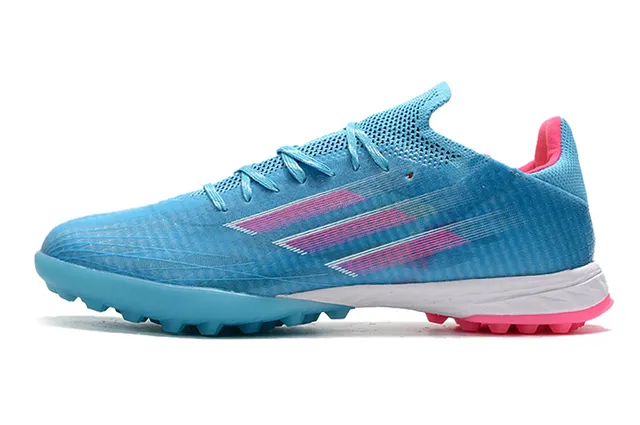 Adidas Blue Pink Knit Upper Asymmetric Lacing Turf Soccer Shoes 8