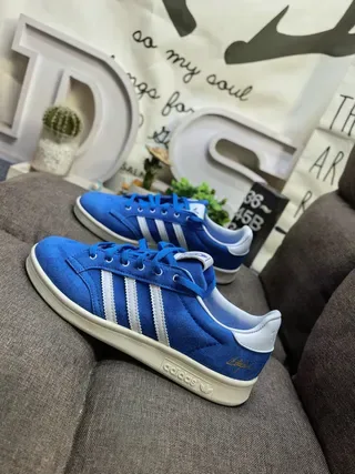 Adidas Blue White Suede Upper Three Stripes Lifestyle Sneakers 7