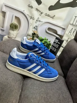 Adidas Blue White Suede Upper Three Stripes Lifestyle Sneakers 9
