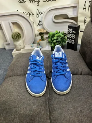 Adidas Blue White Suede Upper Three Stripes Lifestyle Sneakers 10