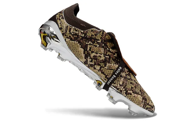 Adidas Brown Gold Snakeskin-Print Upper Chrome-Plated Soleplate Firm-Ground Soccer Shoes 2