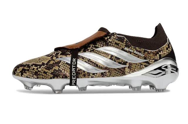 Adidas Brown Gold Snakeskin-Print Upper Chrome-Plated Soleplate Firm-Ground Soccer Shoes 7