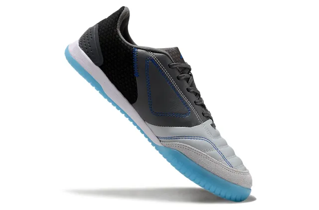Adidas Copa Black Blue Low-Cut Silhouette Couro sintético e malha superior Sapatos de futebol indoor 2