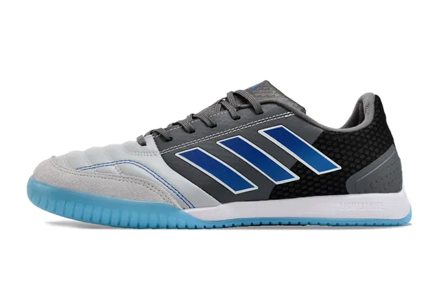 Adidas Copa Black Blue Low-Cut Silhouette Couro sintético e malha superior Sapatos de futebol indoor 6