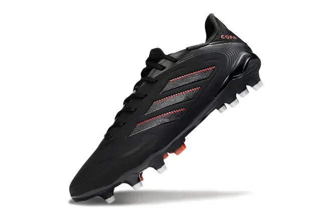 Adidas Copa Black Red Synthetic Upper Stitched Stripe Detailing Firm-Ground Soccer Shoes 3