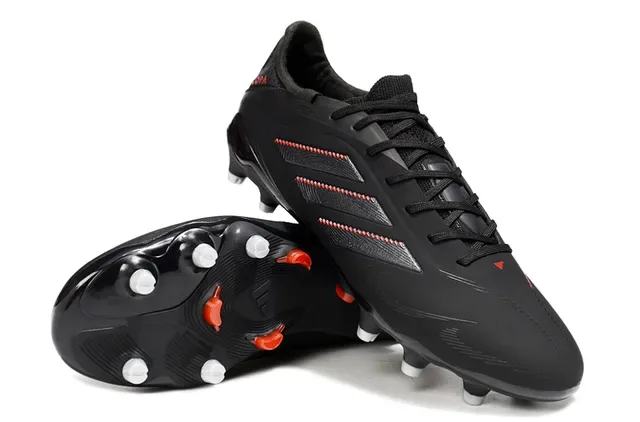Adidas Copa Black Red Synthetic Upper Stitched Stripe Detailing Firm-Ground Soccer Shoes 4