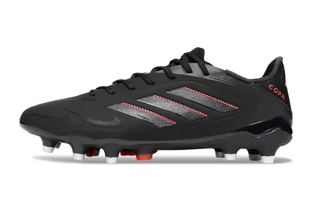 Adidas Copa Black Red Synthetic Upper Stitched Stripe Detailing Firm-Ground Soccer Shoes 7
