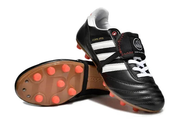 Adidas Copa SPZL Preto Branco Laranja Chuteiras de futebol para grama firme 4