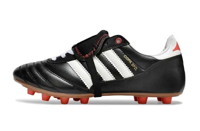 Adidas Copa SPZL Preto Branco Laranja Chuteiras de futebol para grama firme 7