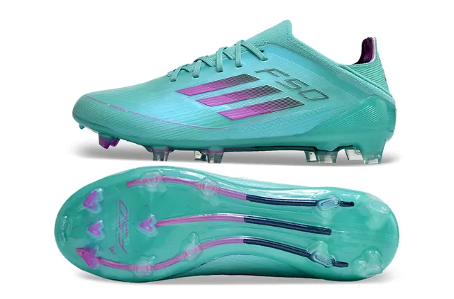 Adidas F50 Azul Rosa Bajo-Corte Ajuste Calcetín Parte Superior Sintético Texturizado Cáscara Suelo Firme Zapatos de Fútbol 6