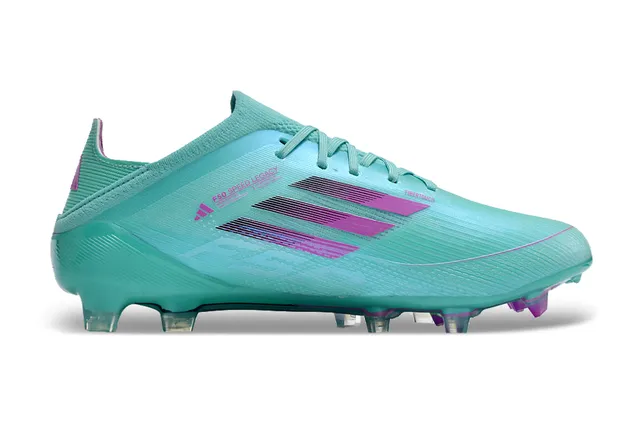 Adidas F50 Azul Rosa Bajo-Corte Ajuste Calcetín Parte Superior Sintético Texturizado Cáscara Suelo Firme Zapatos de Fútbol 9