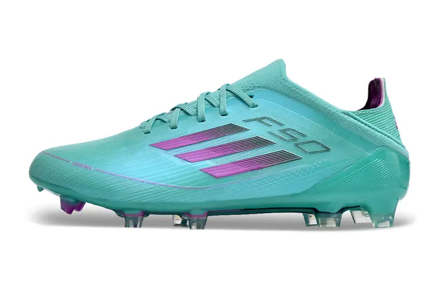 Adidas F50 Azul Rosa Bajo-Corte Ajuste Calcetín Parte Superior Sintético Texturizado Cáscara Suelo Firme Zapatos de Fútbol 12