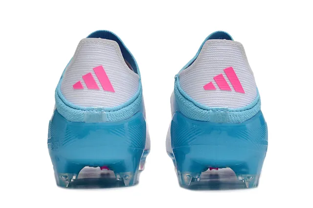 Adidas F50 Azul Rosa Bajo-Corte Ajuste Calcetín Parte Superior Sintético Texturizado Cáscara Suelo Firme Zapatos de Fútbol 16