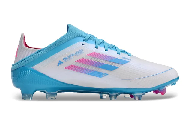 Adidas F50 Azul Rosa Bajo-Corte Ajuste Calcetín Parte Superior Sintético Texturizado Cáscara Suelo Firme Zapatos de Fútbol 24