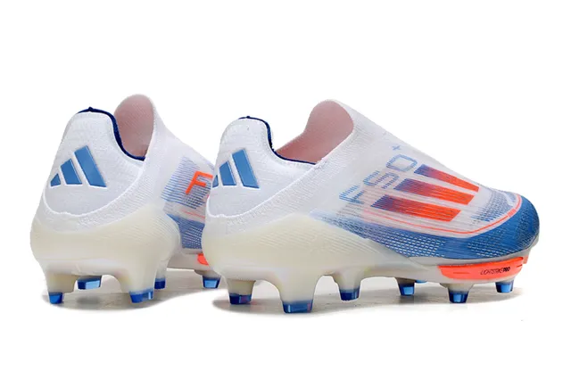 Adidas F50 白蓝 低帮 袜套合脚面 半透明鞋底板 硬地球场足球鞋 5